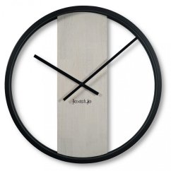 Weiße - schwarze runde Wanduhr