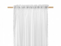 Lepa padajoča bela zavesa s kroglami 140 x 280 cm