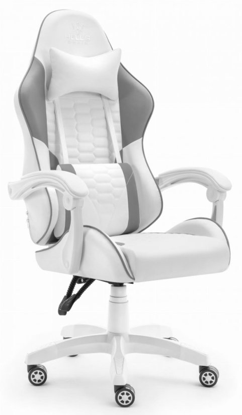 Геймърски стол HC-1000 Сиво-бял плат
