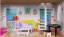 Rozprávkový farebný drevený domček pre bábiky s nábytkom