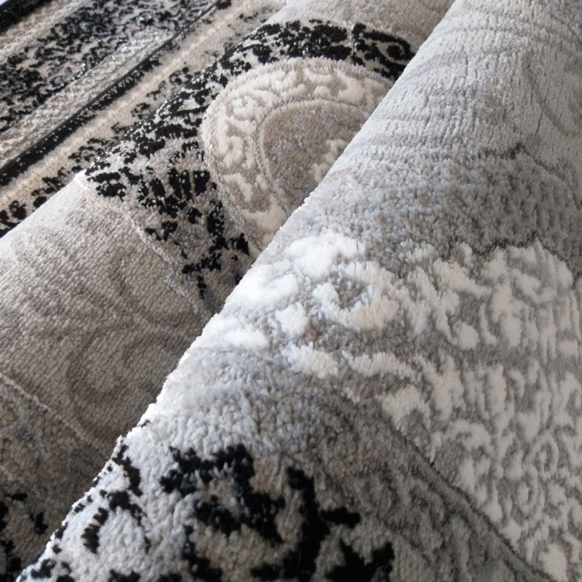 Covor negru exclusivist în stil vintage - Dimensiunea covorului: Lăţime: 80 cm | Lungime: 150 cm