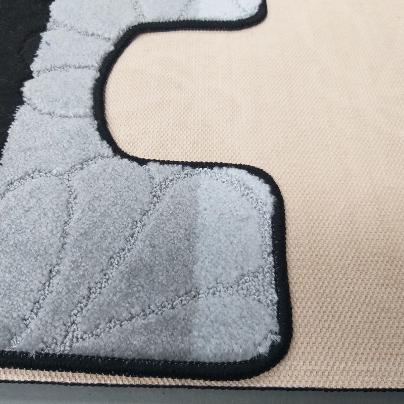 Комплект черни килимчета за баня и тоалетна - Размерът на килима: 50 cm x 80 cm + 40 cm x 50 cm