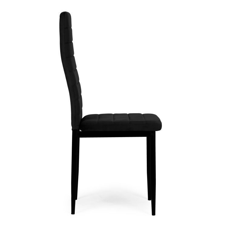 Elegáns fekete bársonyszék készlet 4 db