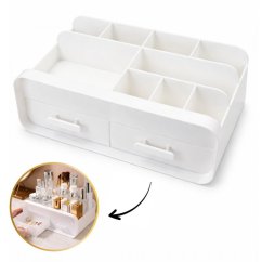 Multifunkcionális kozmetikai szervező fiókokkal és rekeszekkel