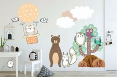 Fantastická nálepka na stenu do detskej izby zvieratká priatelia