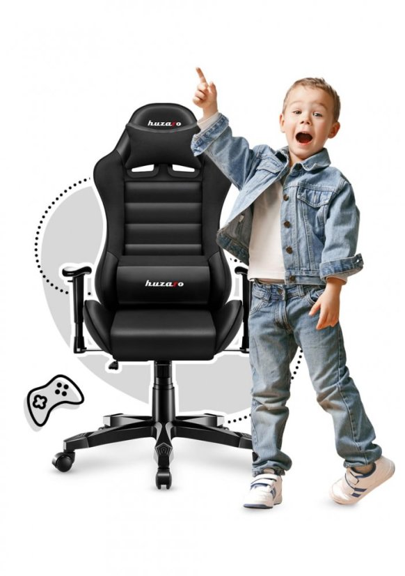 Ergonomické čierne herné kreslo pre teenegerov