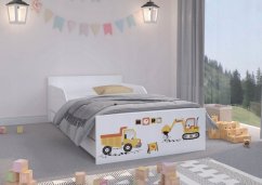 Krásná dětská postel s motivem pro malého stavaře 160 x 80 cm
