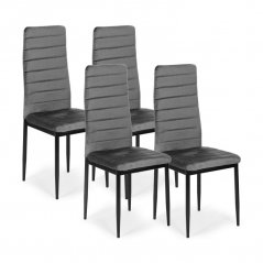 Set de 4 scaune elegante din catifea gri