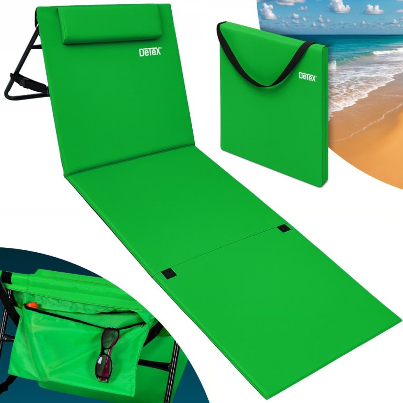 Oblazinjena zložljiva podloga za plažo z naslonom 158 × 56 cm