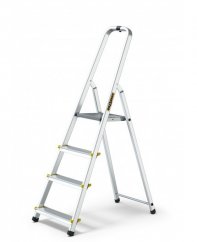 Aluminijasta lestev s 4 stopnicami in nosilnostjo 150 kg