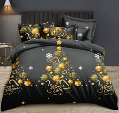 Karácsonyi ágynemű arany karácsonyfa motívummal