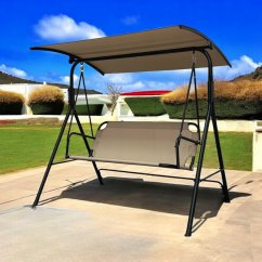 Záhradná hojdačka pre 3 osoby 4006D – béžová