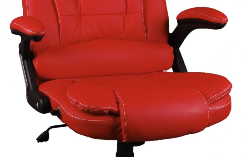 Masážní křeslo v červené ekokůži BSB001M