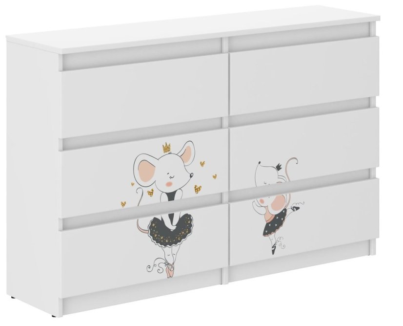 Komoda pre deti s myškou 77x30x140 cm