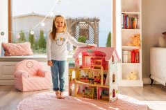 Casa delle bambole in legno rosa  Fairy Tale Ecotoys