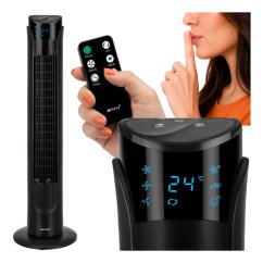 Sloupový ventilátor – tichý, výkonný, s dálkovým ovládáním | 45 W, oscilace, časovač