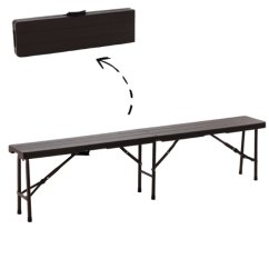 Skladacia cateringová lavica 180 cm - hnedá