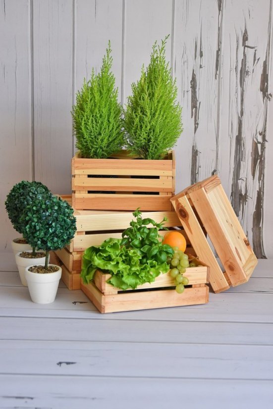 Fából készült láda 45,5 x 32 x 23 cm