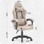 Scaun gaming CABRO C500 – din țesătură, cu spătar reglabil, capacitate de până la 150 kg, bej + CADOU