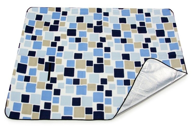 Цветни одеяла за пикник с мотив на сини кубчета