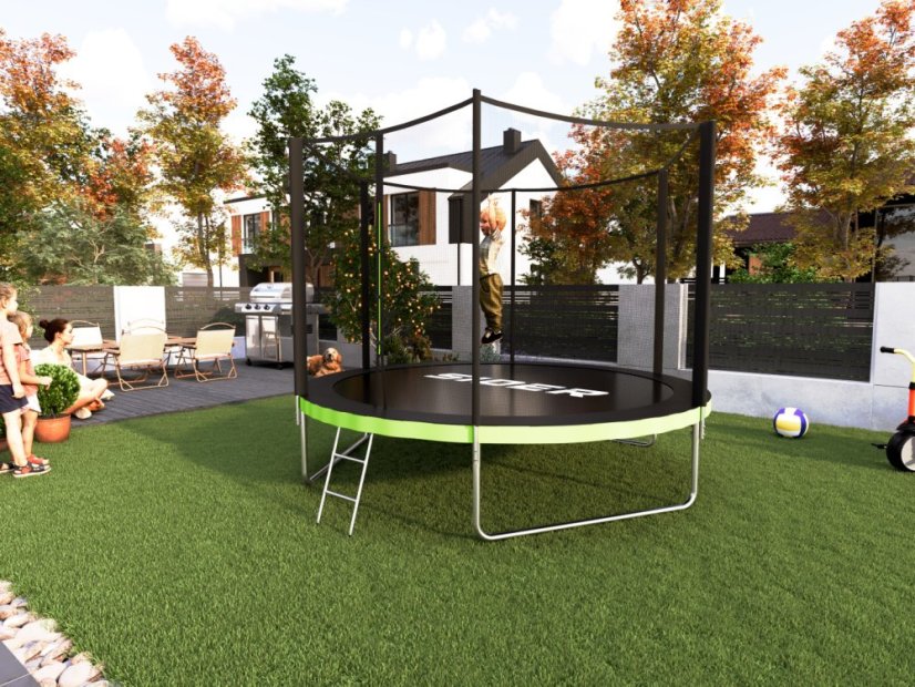 Zahradní trampolína pro děti, ochranná síť, stabilní konstrukce 8FT Ø 252 cm