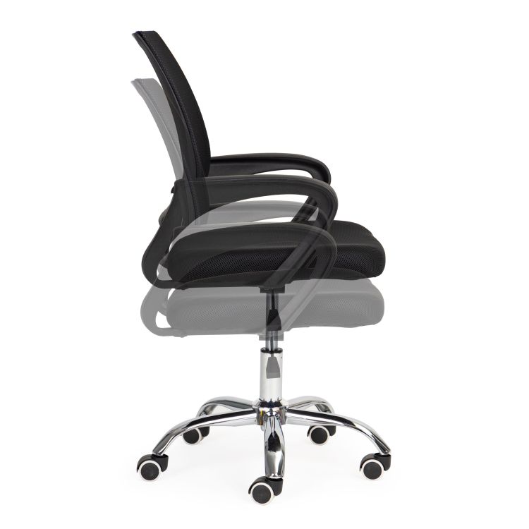 Ergonomická kancelářská židle v černé barvě s kovovou základnou