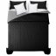 Černý a světle šedý prošívaný přehoz na postel do ložnice 220 x 240 cm