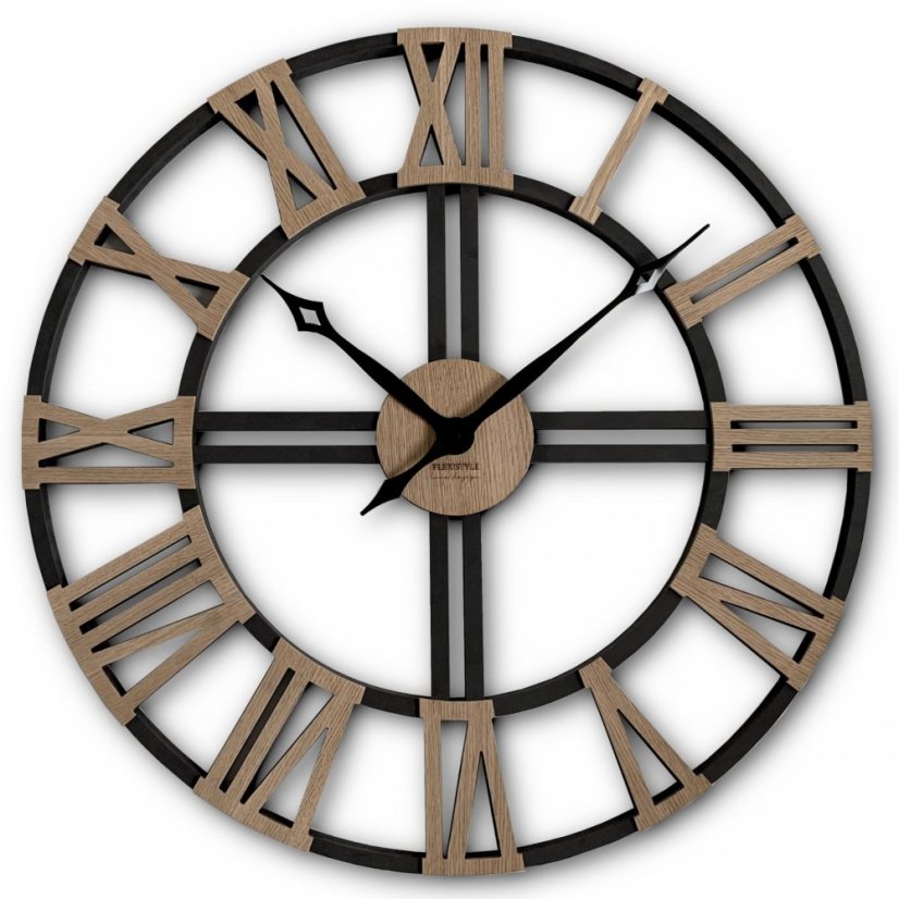 Große Wanduhr aus Holz, 80cm