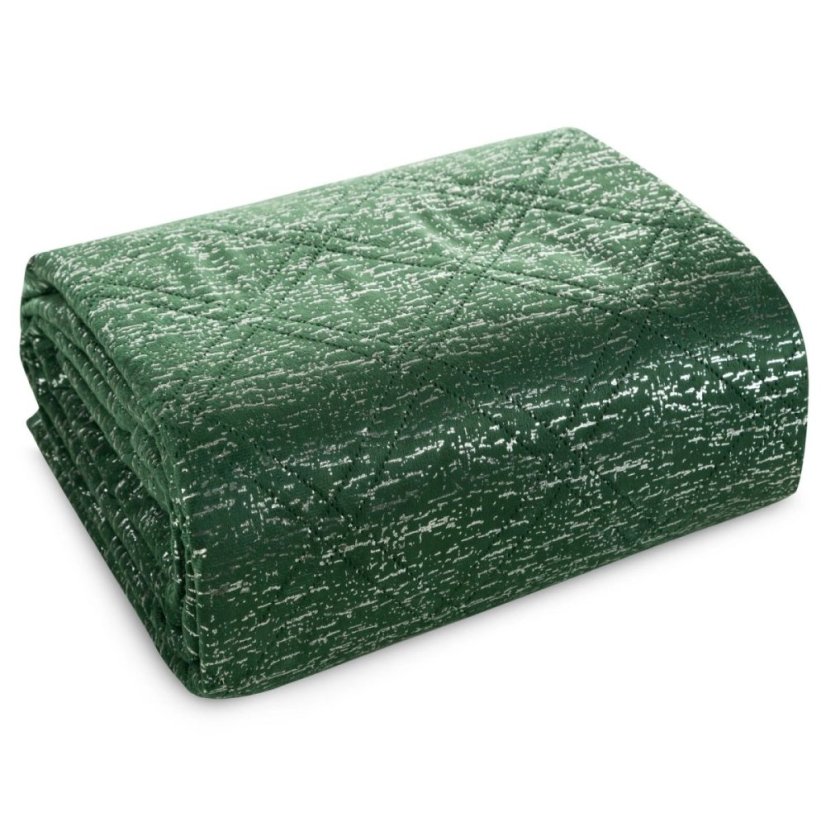 Cuvertură de pat din catifea de lux cu imprimeu argintiu - verde - Dimensiunea cuverturii de pat: Lățime: 170 cm | Lungime: 210 cm