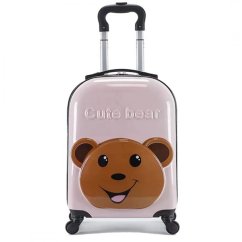 Gyermek utazótáska kerekeken, teleszkópos fogantyúval - CUTE BEAR