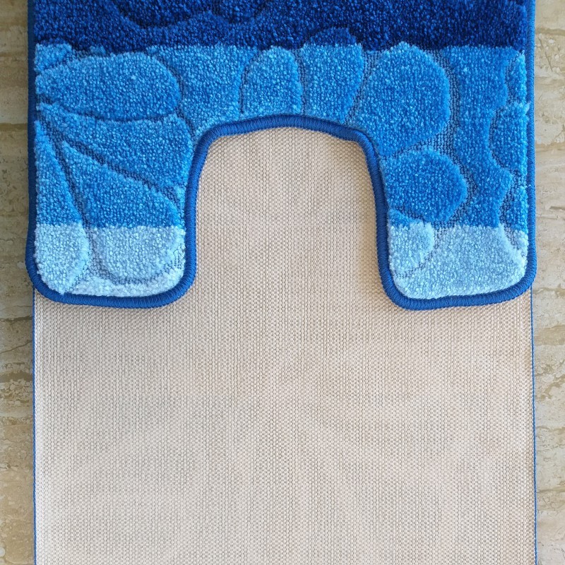 Kék fürdőszobai szőnyegkészlet - Méret: 50 cm x 80 cm + 40 cm x 50 cm