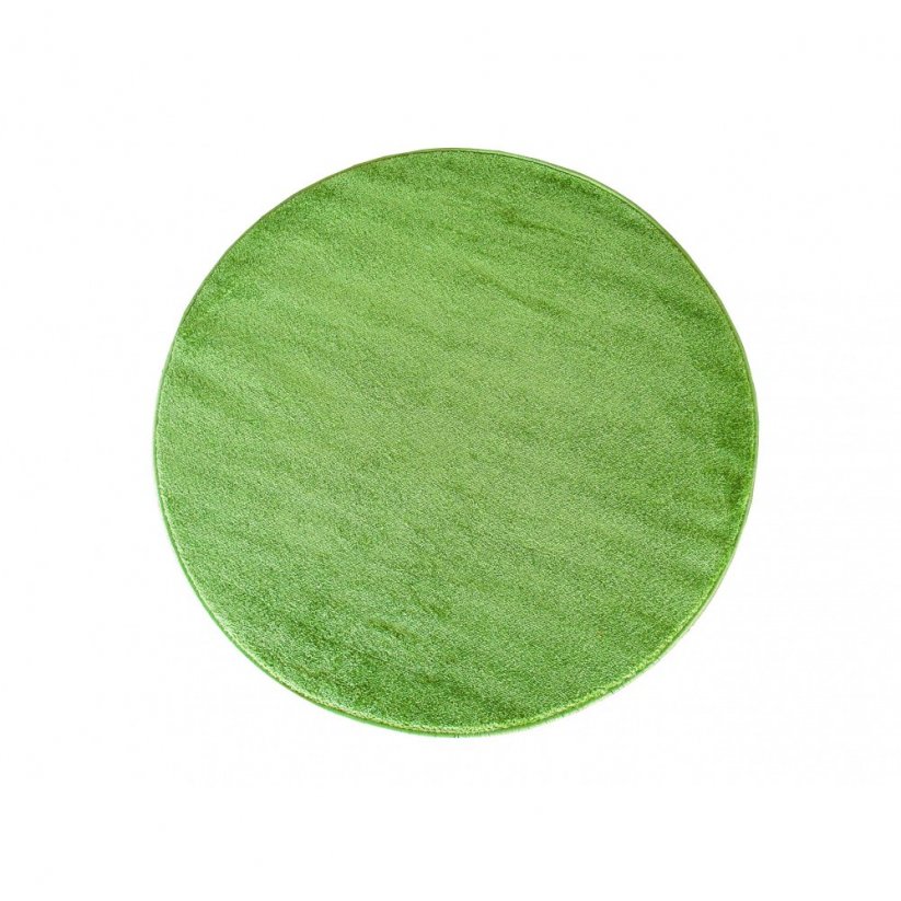 Kulatý jednobarevný koberec zelené barvy