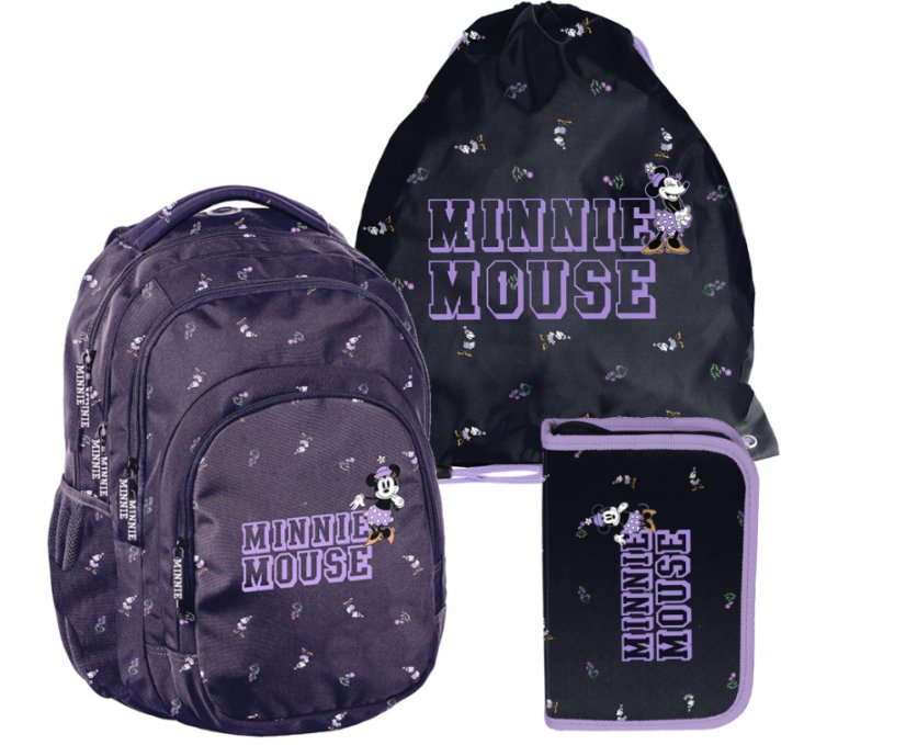 Školská taška + taška na topánky a peračník MINNIE MOUSE