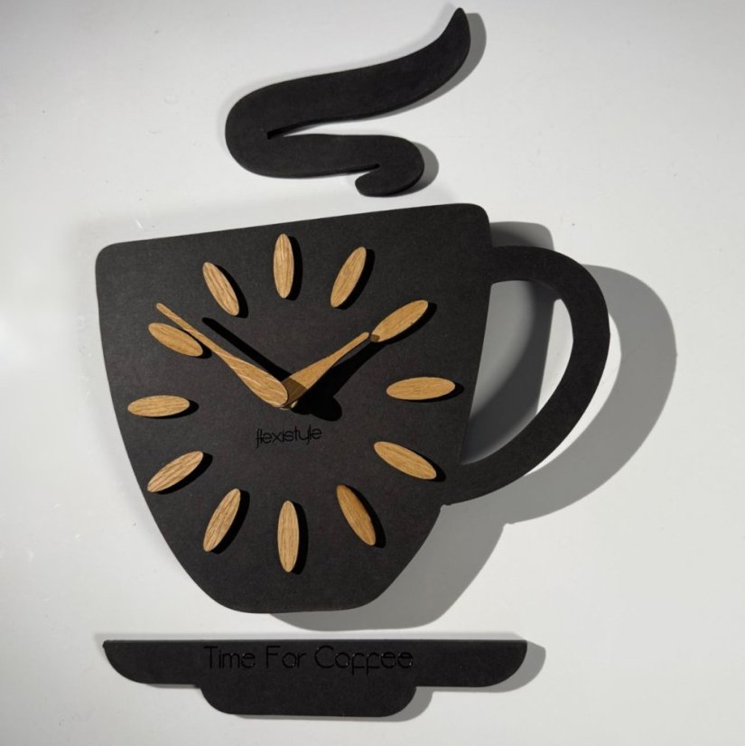 Ceas de perete Time for Coffee în formă de ceașcă 45 x 30 cm