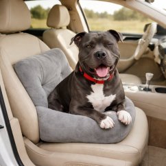 Avtosedež za psa in mačko - vodoodporna siva avtomobilska postelja