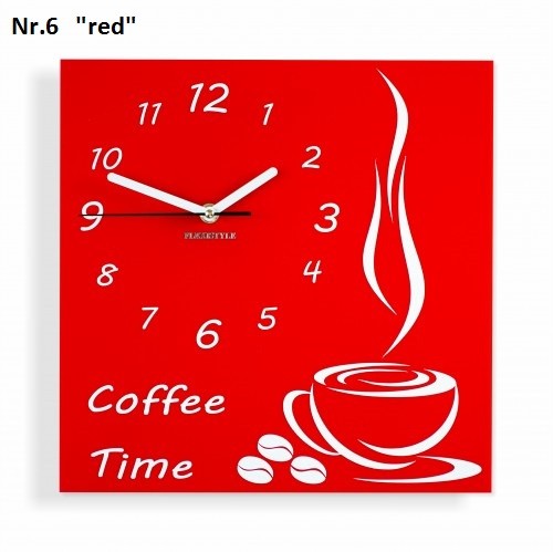 Coffee Time nástěnné kuchyňské hodiny - Barva produktu: Tmavožltá