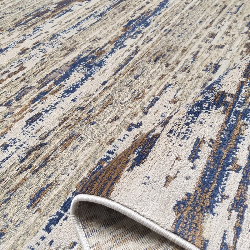 Moderní žíhaný koberec do obývacího pokoje hnědé barvy