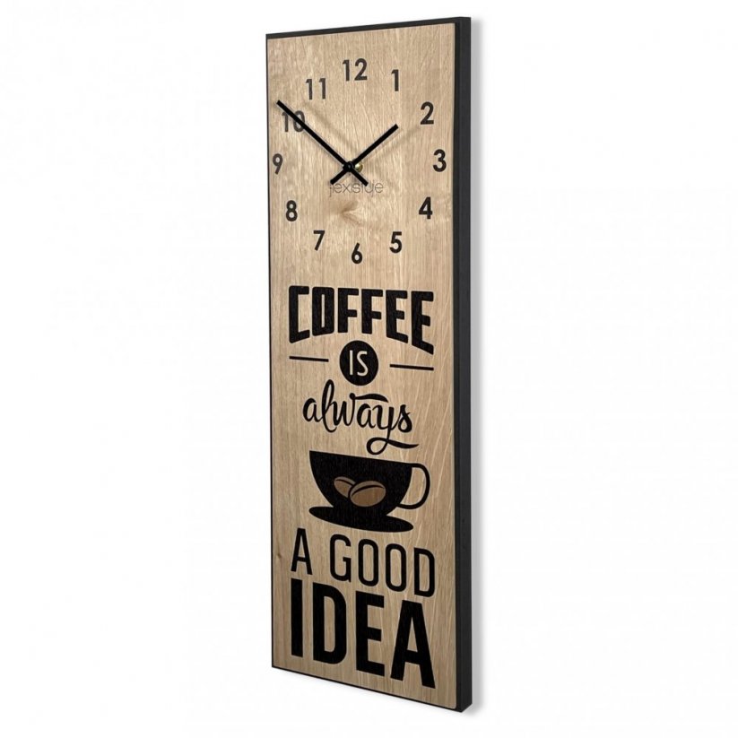 Drevené kuchynské hodiny Coffee Idea