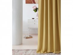 Luksuzna zatemnitvena zavesa z žlebovi v gorčično rumeni barvi 140 x 280 cm