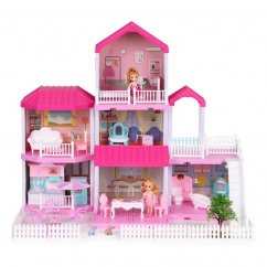 Großes zusammenklappbares Puppenhaus + Gartenmöbel für Puppen