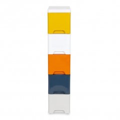 Regal mit 5 Schubladen in verschiedenen Farben