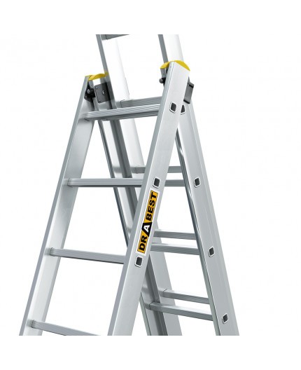 Viacúčelový hliníkový rebrík, 3 x 6 priečok a nosnosť 150 kg