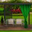 Zelené exteriérové závěsy do zahradní terasy 155 x 240 cm