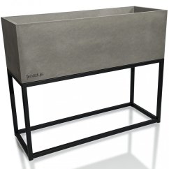 Kovový kvetináč v šedej farbe s hladkým povrchom LOFT FIORINO 62X22X50 cm