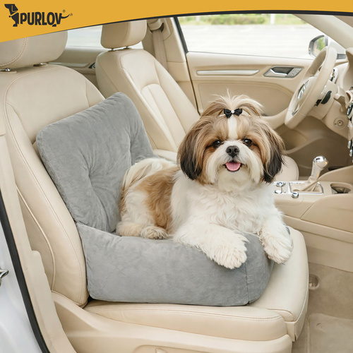 Avtosedež za psa in mačko - vodoodporna siva avtomobilska postelja