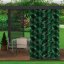 Grüner Vorhang für den Gartenpavillon mit Blattmotiv 155x240 cm