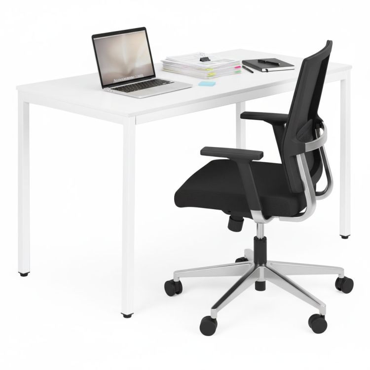 Masă de bucătărie albă 120 x 60 cm - masă universală pentru 4-5 persoane