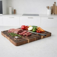 Masszív akácfa vágó- és tálalódeszka 43 x 33 x 3 cm