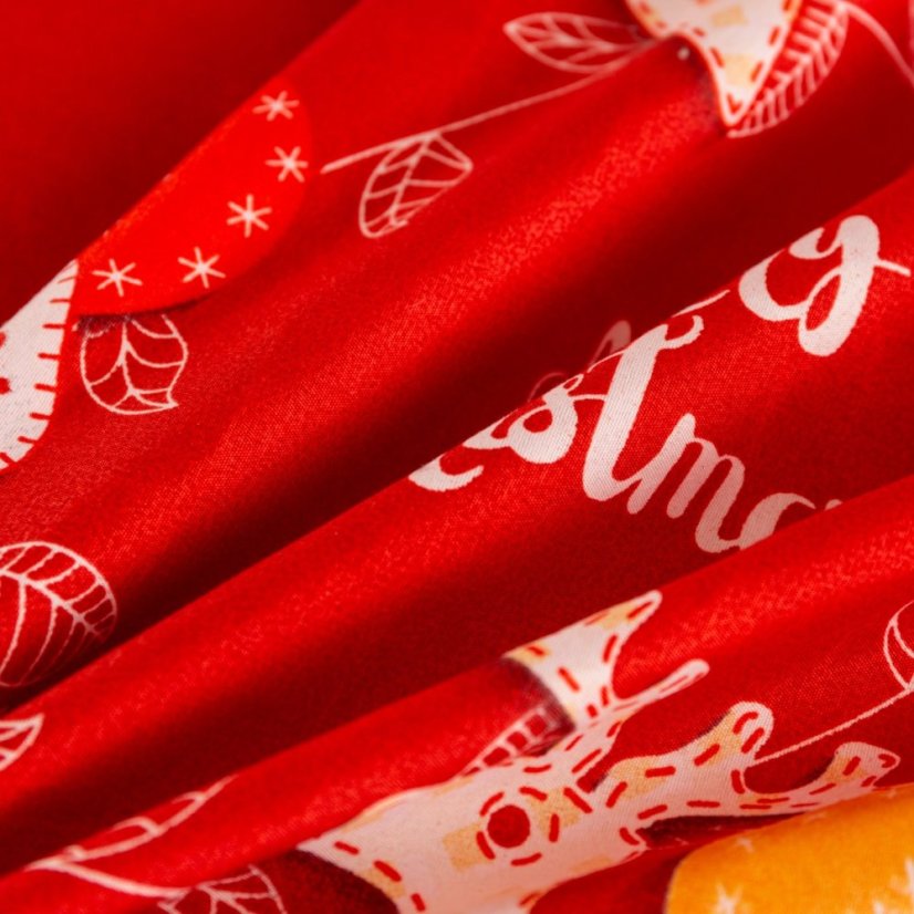 Vánoční povlečení ze syntetické bavlny – červené s nápisem Merry Christmas