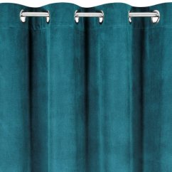 Draperie de culoare turcoaz pentru dormitor cu inele de agățat 140 x 250 cm